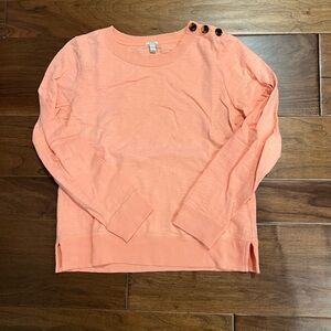 J.Crew, coral crewneck sweatshirt, size medium